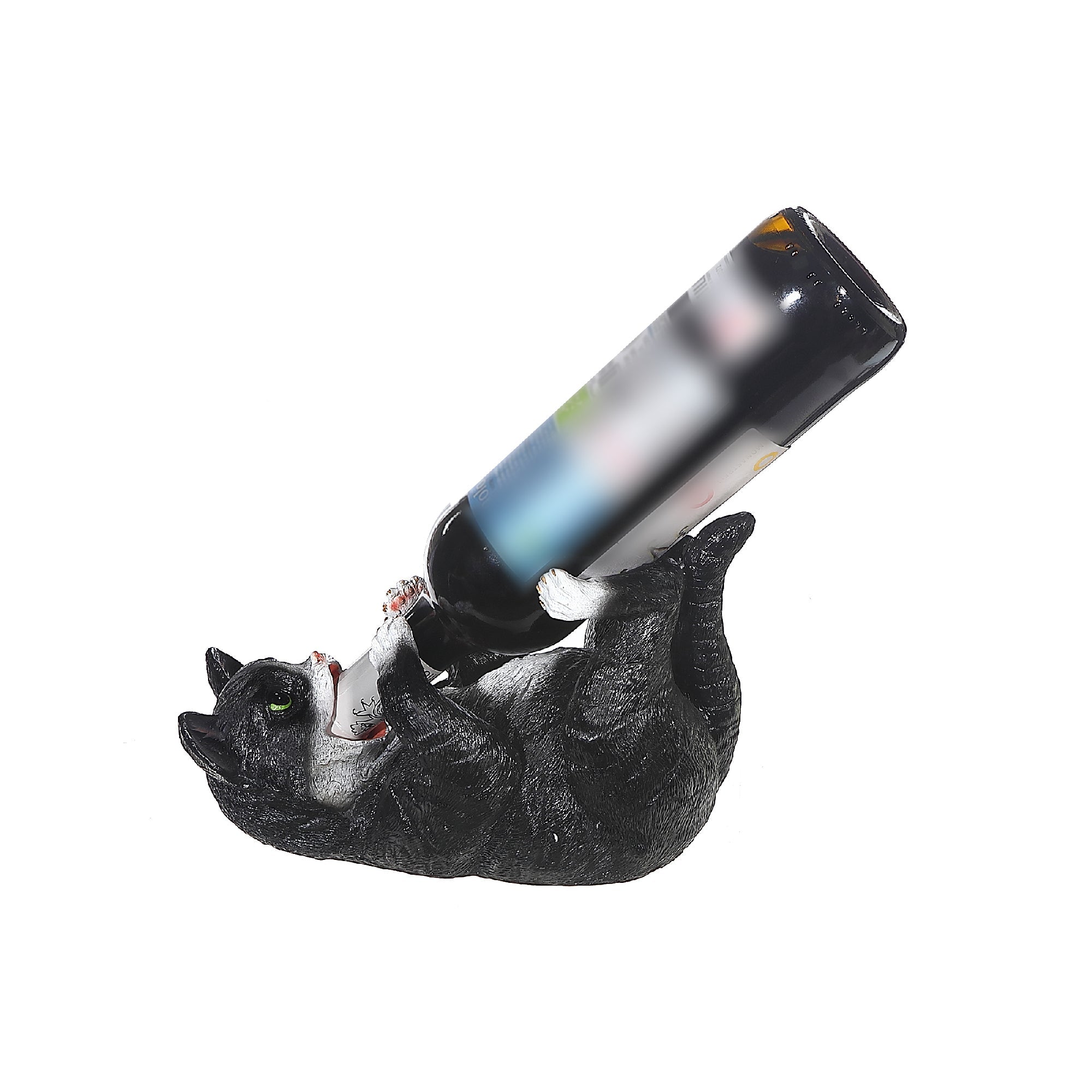 Wine Bottle Holder Cat On Back, Kitchen Counter Decor, Novelty Wine Accessory