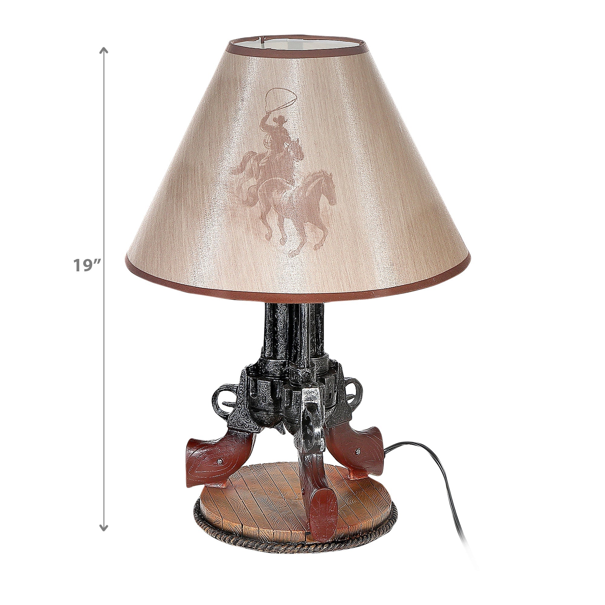 Triple Gun Lamp 19 Inch, Decorative Table Lamp, Home Accent Lighting