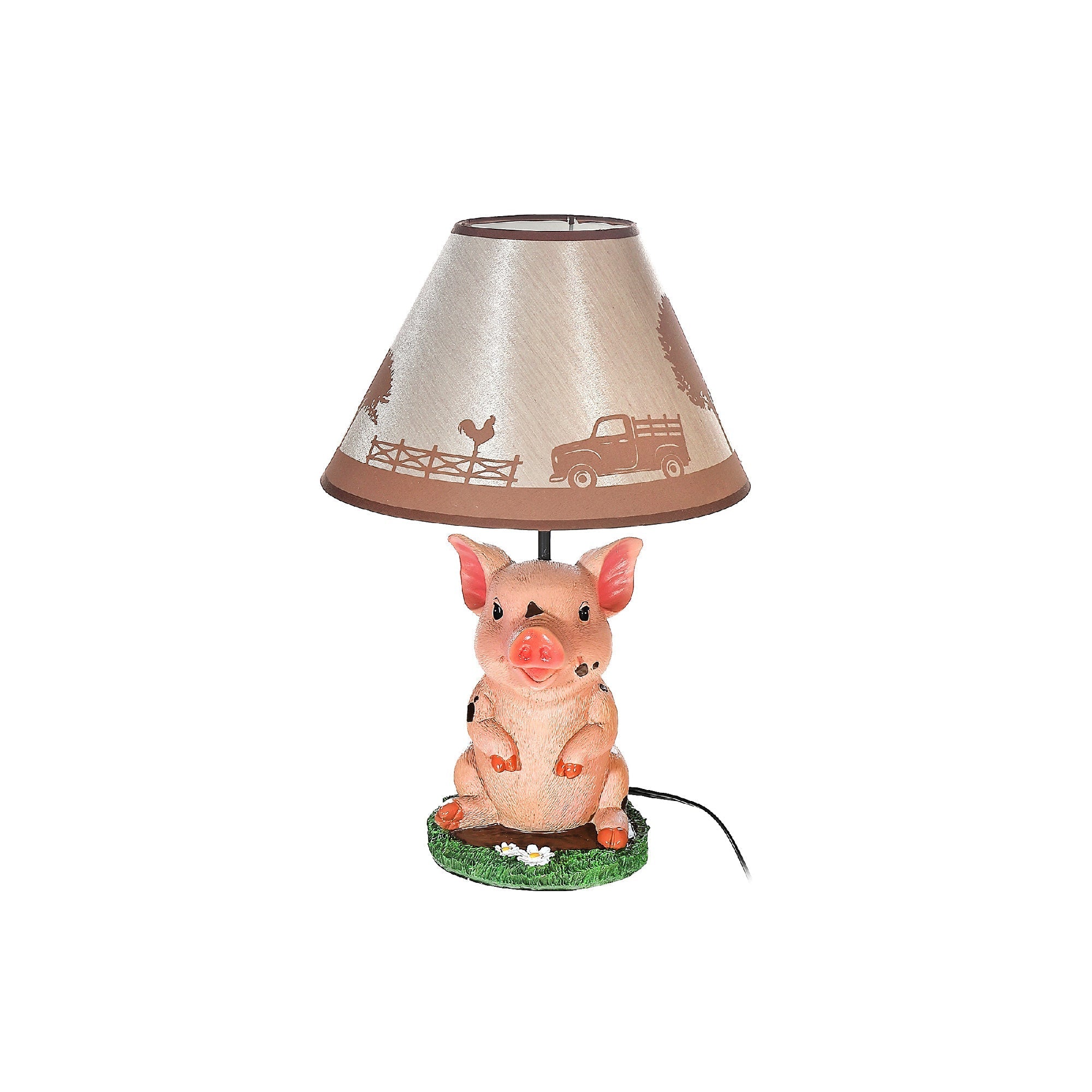 Muddy Delight Pig Lamp 19.5 Inch, Decorative Table Lamp, Farmhouse Accent