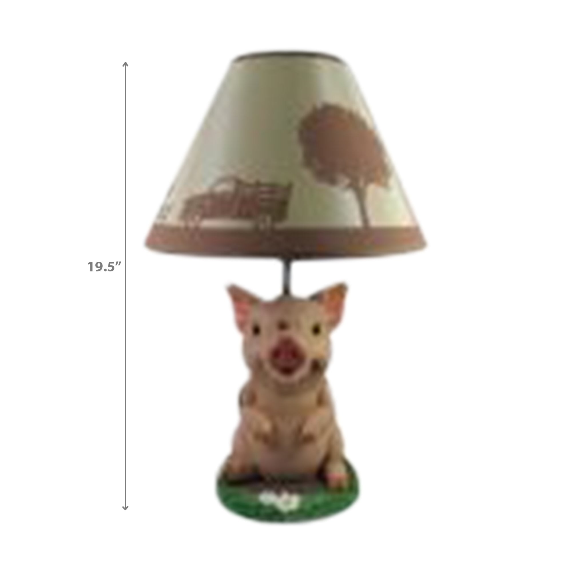 Muddy Delight Pig Lamp 19.5 Inch, Decorative Table Lamp, Farmhouse Accent