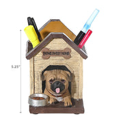 Pug Dog Pen Holder Playing For Keeps, Desk Organizer, Office Decor