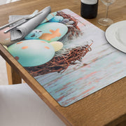 Plastic Placemat Blue Eggs In Nest 11 X 18 Set Of 12, Spring Holiday Table Decor