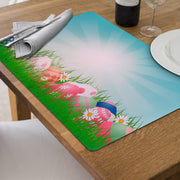 Plastic Placemat Eggs In Grass 11 X 18 Set Of 12, Easter Table Decor