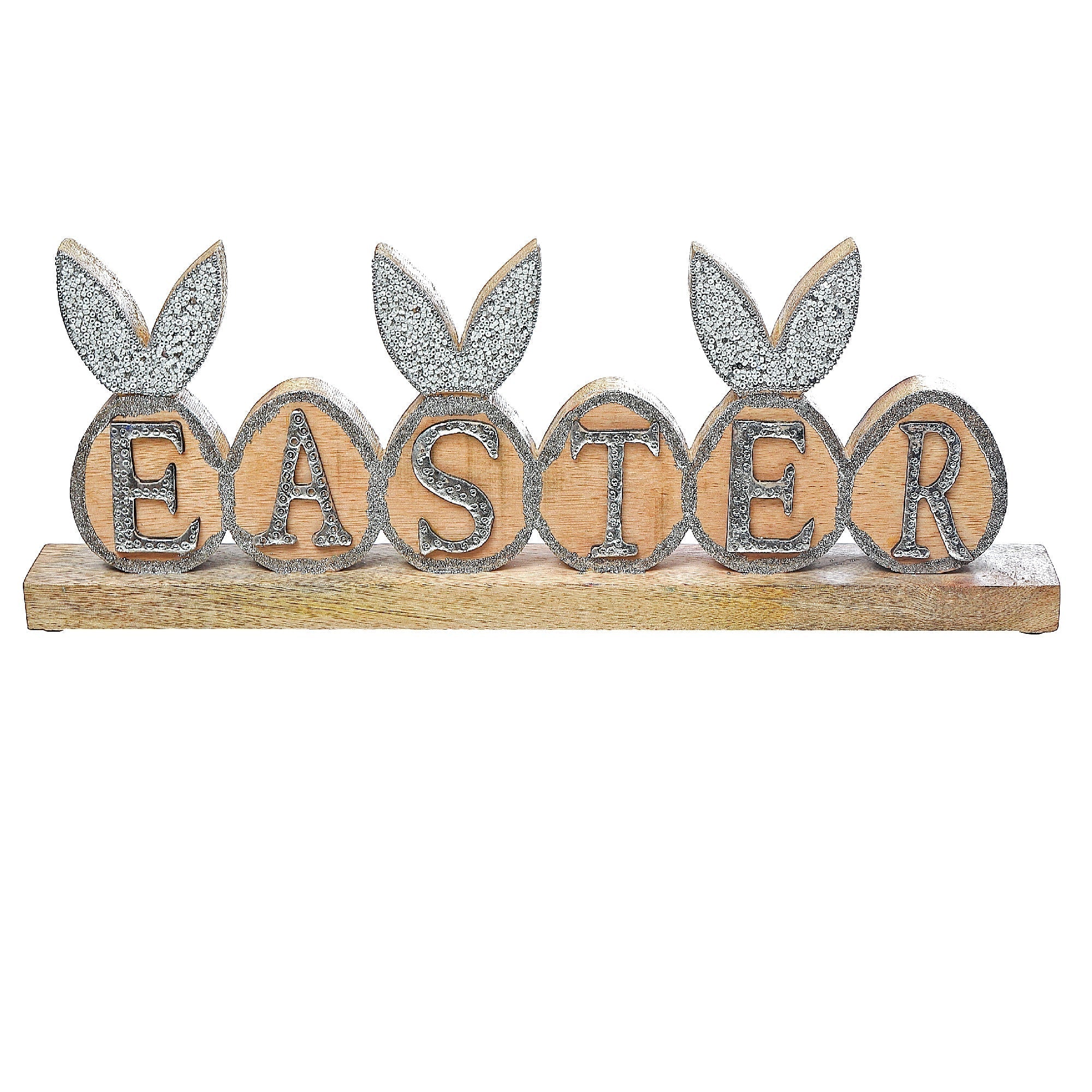 Wooden Bunny Easter Egg Table Top Sign, Spring Holiday Table Decor