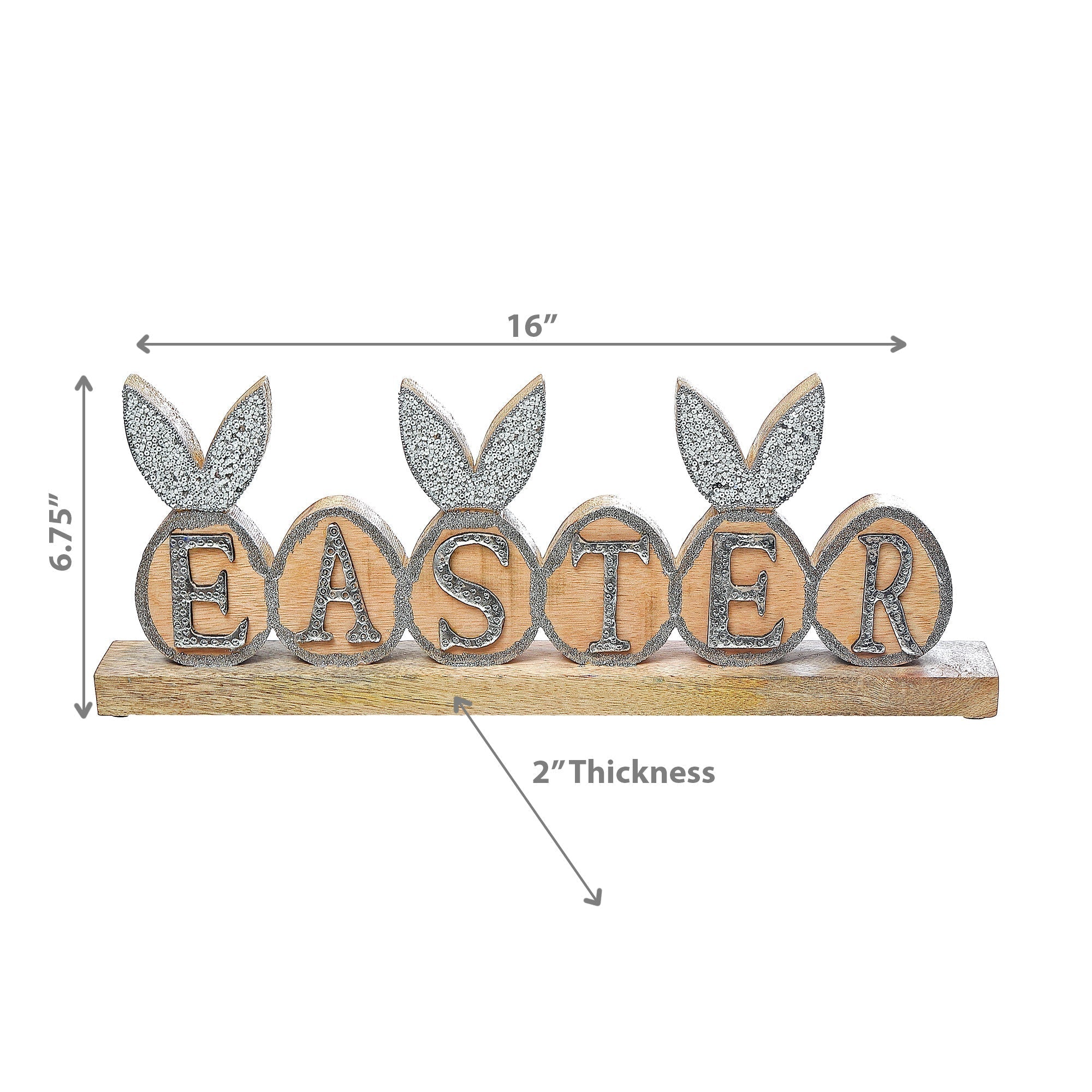 Wooden Bunny Easter Egg Table Top Sign, Spring Holiday Table Decor