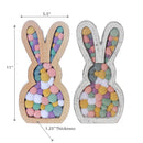 Wooden Sitting Bunny With Pompom - Set of 2