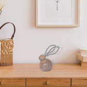 Wooden Bunny With Metal Ears Decoration, Easter Spring Holiday Décor