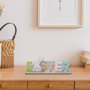 Wood Bunny Easter Stand Decoration, Spring Holiday Table Accent