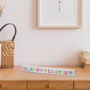 Rectangle Wood Block Happy Easter, Easter Holiday Table Decor