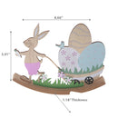 Wooden Bunny With Wagon Easter Egg Decor