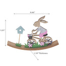 Wooden Bunny Riding On Bicycle Decor