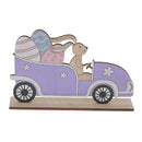 Wooden Car With Bunny And Easter Egg Decor
