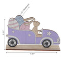 Wooden Car With Bunny And Easter Egg Decor