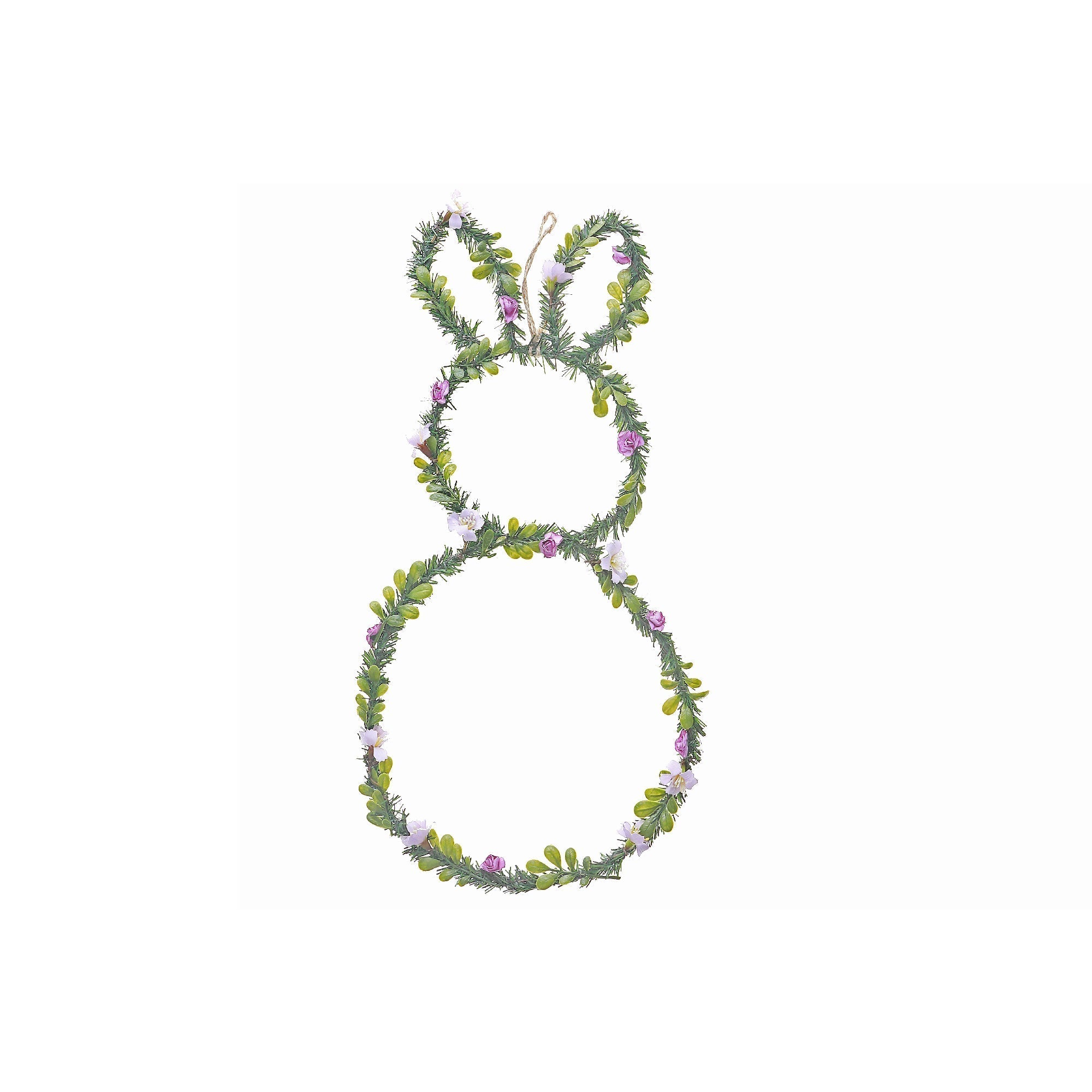 Bunny Leaves And Floral Wall Hanging, Spring Easter Decor, Farmhouse Wall Accent