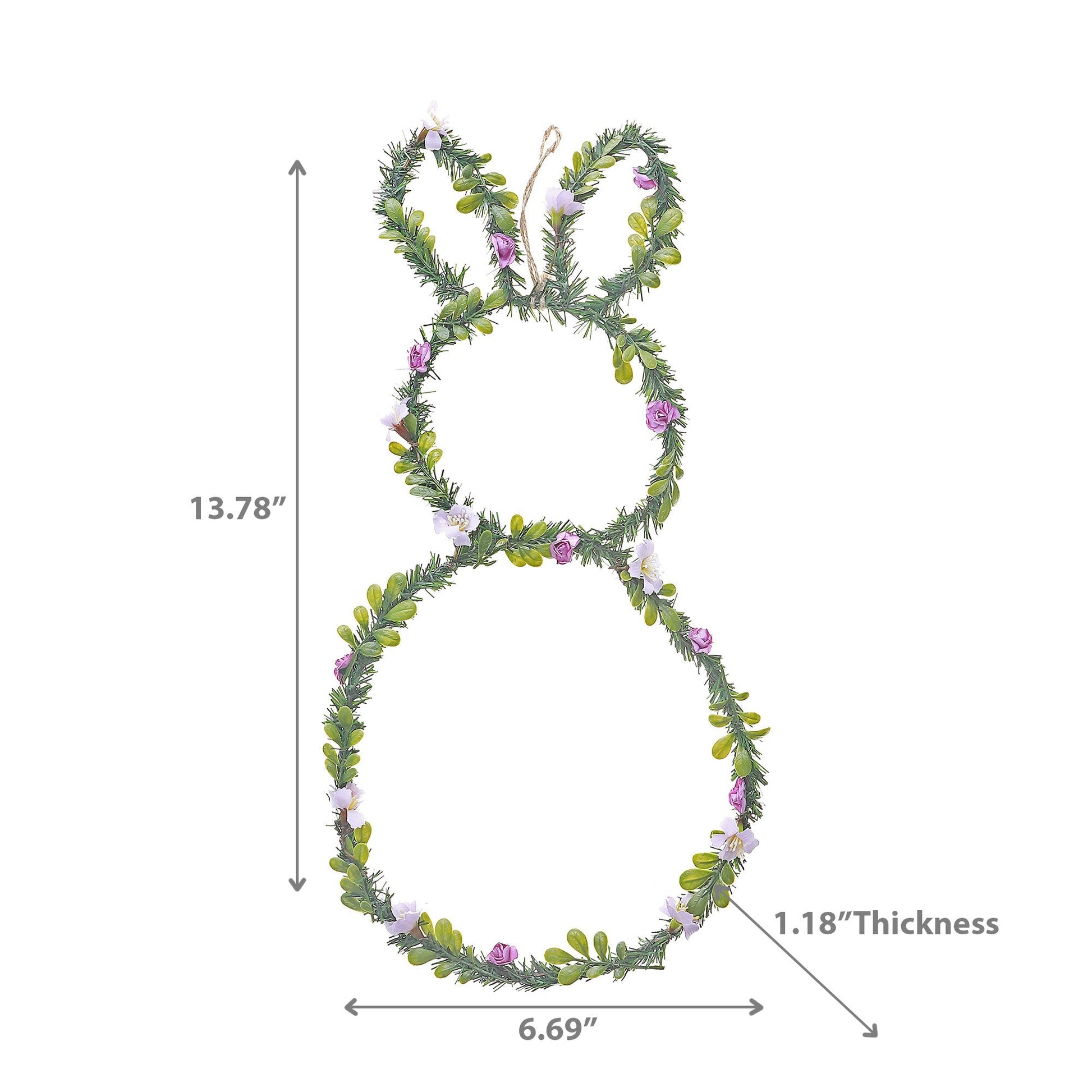 Bunny Leaves & Floral Wall Hanging
