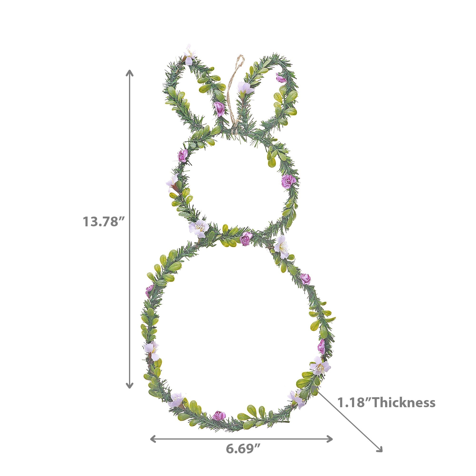 Bunny Leaves & Floral Wall Hanging