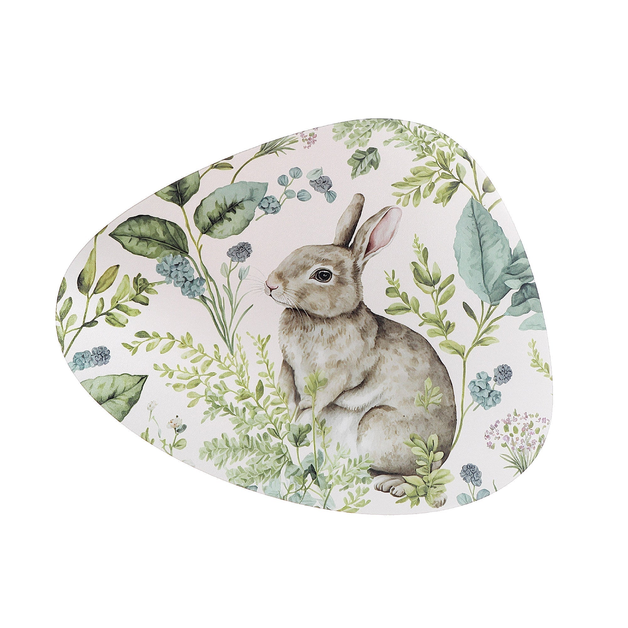 PVC Round Placemat Set of 12 Rabbit in Meadows – Easter/Seasonal Table Decor, Holiday Dining Accent, Spring/Fall Decoration