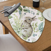PVC Round Placemat Set of 12 Rabbit in Meadows – Easter/Seasonal Table Decor, Holiday Dining Accent, Spring/Fall Decoration