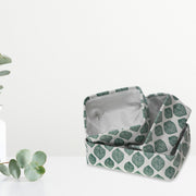 Storage Caddy Cloth Leaf Print Set Of 3, Organizer Basket Home Storage