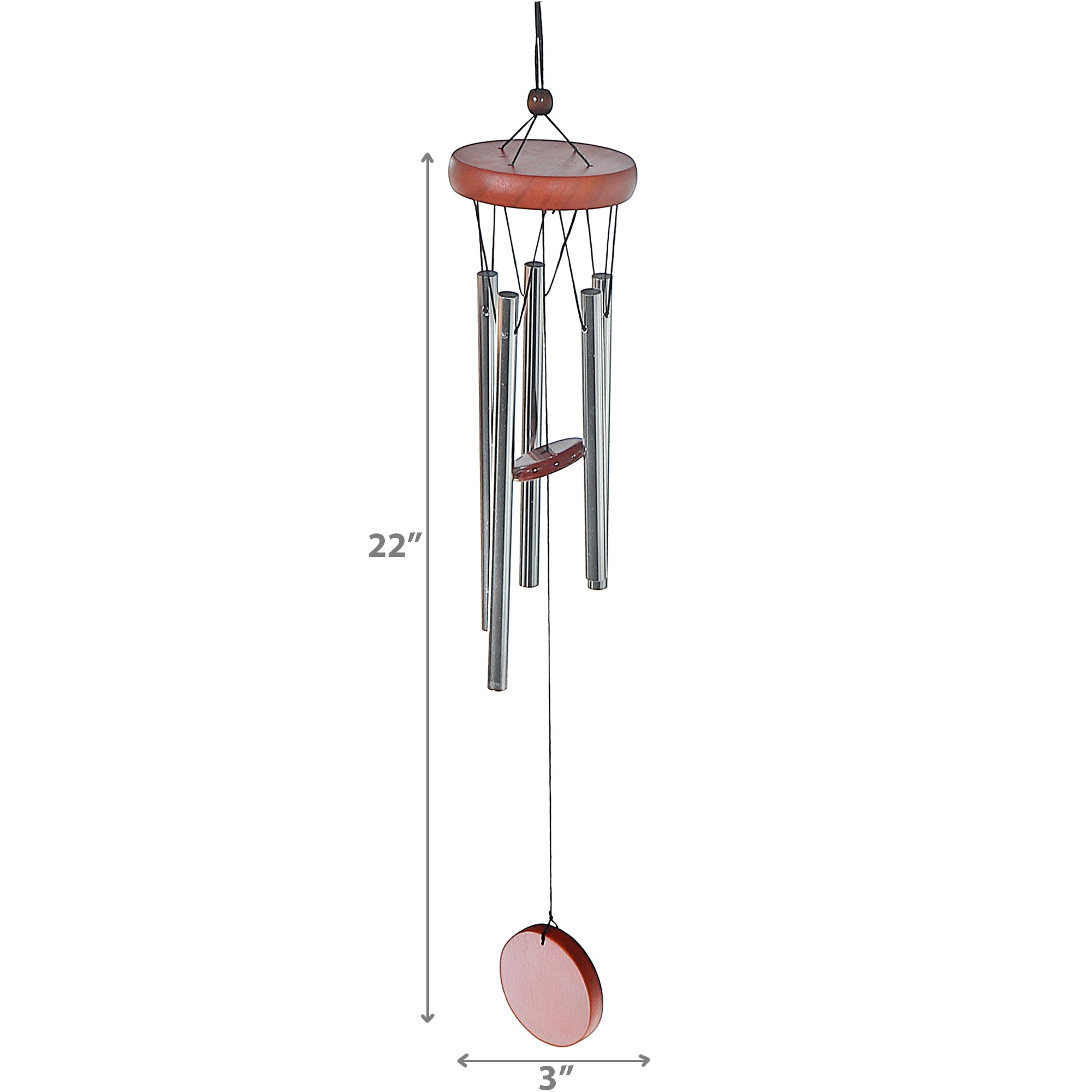 20 Inch Wind Bell with Leaf Design, Outdoor Garden Hanging Decor, Relaxing Patio Chime