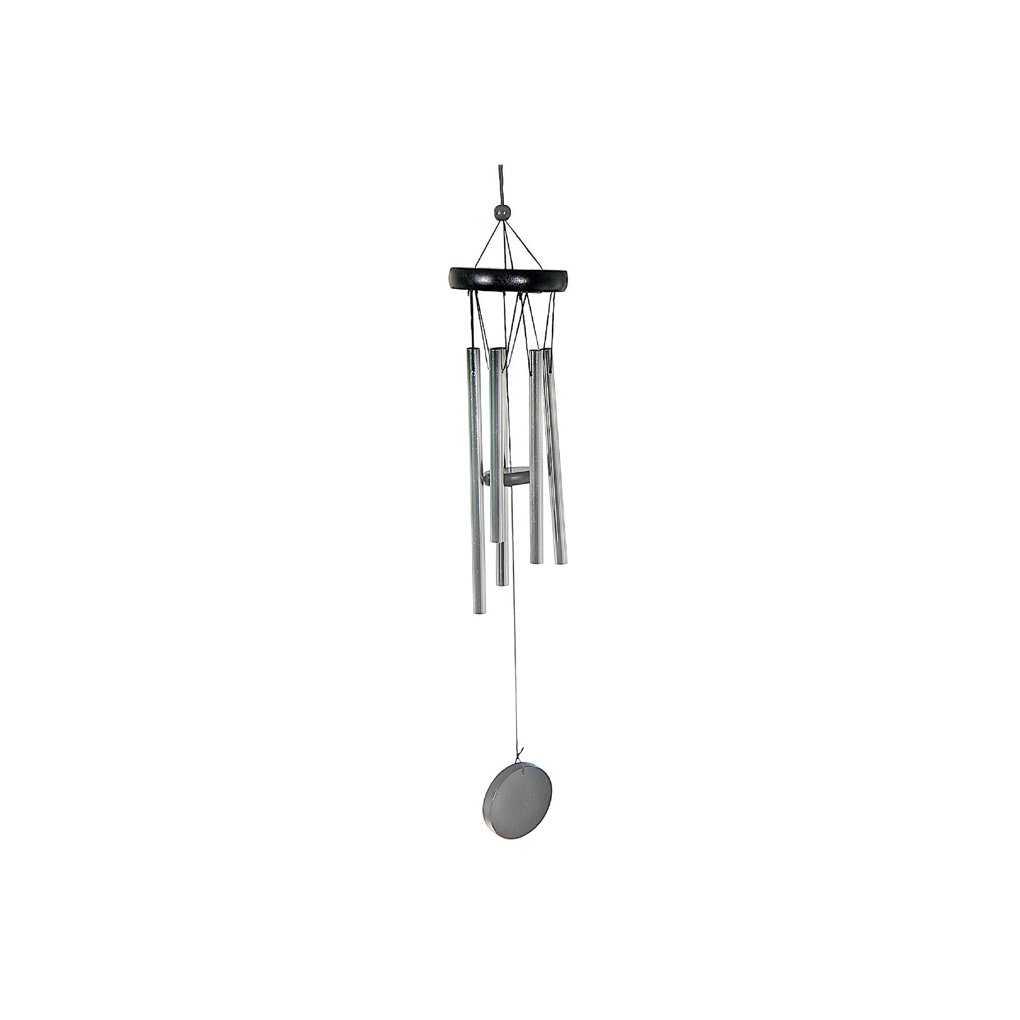 22 Inch Round Wood Wind Chime, Natural Outdoor Garden Decor, Hanging Patio Accent
