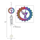 23" Colorful Hummingbird Spinner & Wind Chime