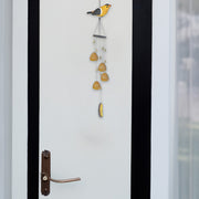 31 Inch Finch Bell with Gem Stones, Outdoor Garden Wind Chime, Decorative Hanging Accent