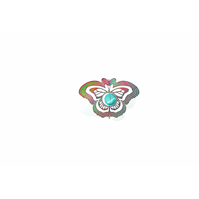 23" Wind Spinner With Tail Butterfly With Jewel