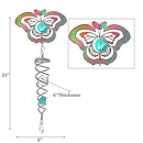 23" Wind Spinner With Tail Butterfly With Jewel