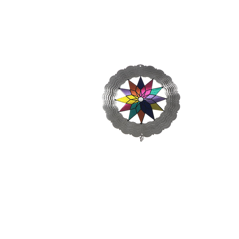 23" Wind Spinner With Tail Star Flower