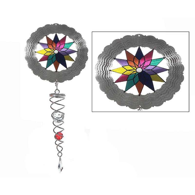 23" Wind Spinner With Tail Star Flower