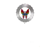23 Inch Wind Spinner with Tail Butterfly, Outdoor Metal Garden Decor, Yard Art