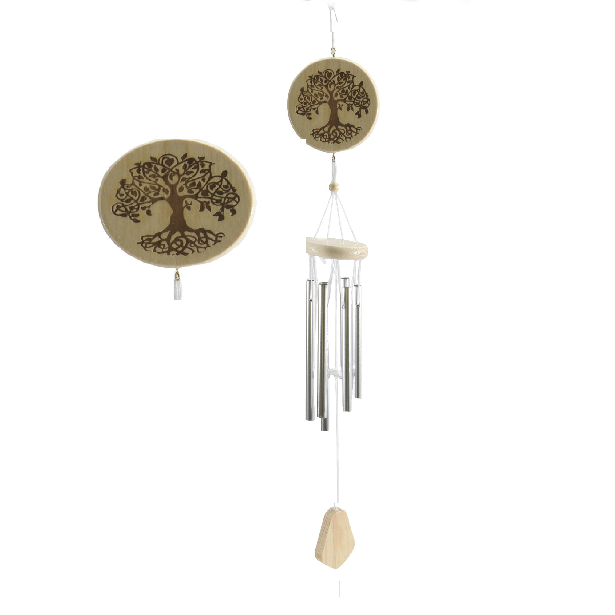 27" Windchime with Engraved Wooden Tree of Life