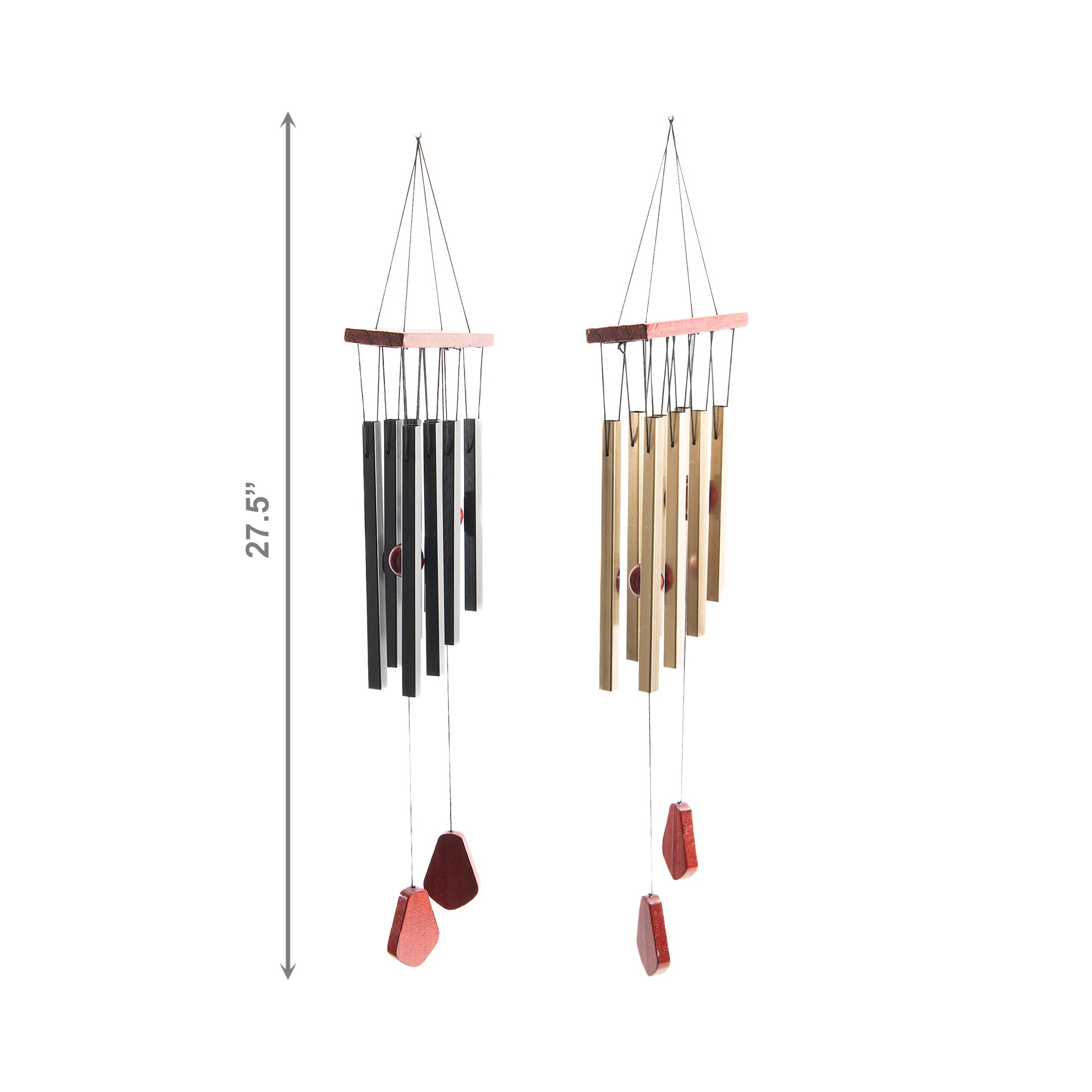 27.5" Rectangular Metal Windchime – Assorted Designs - Set of 4