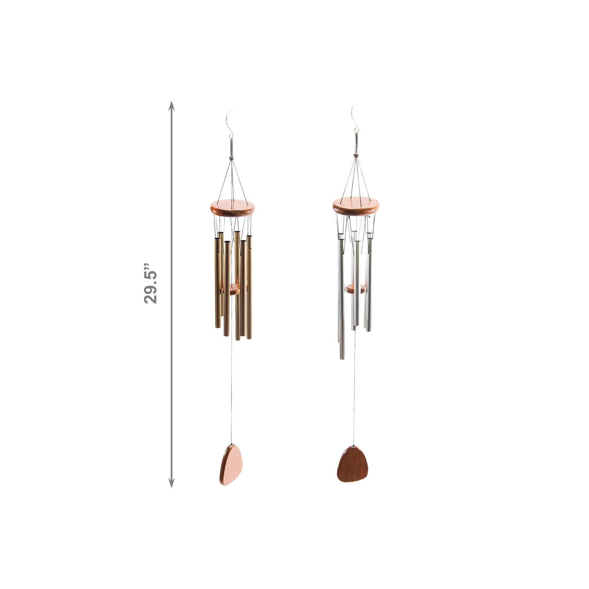 29.5" Metal & Wood Windchime – Assorted Styles - Set of 2