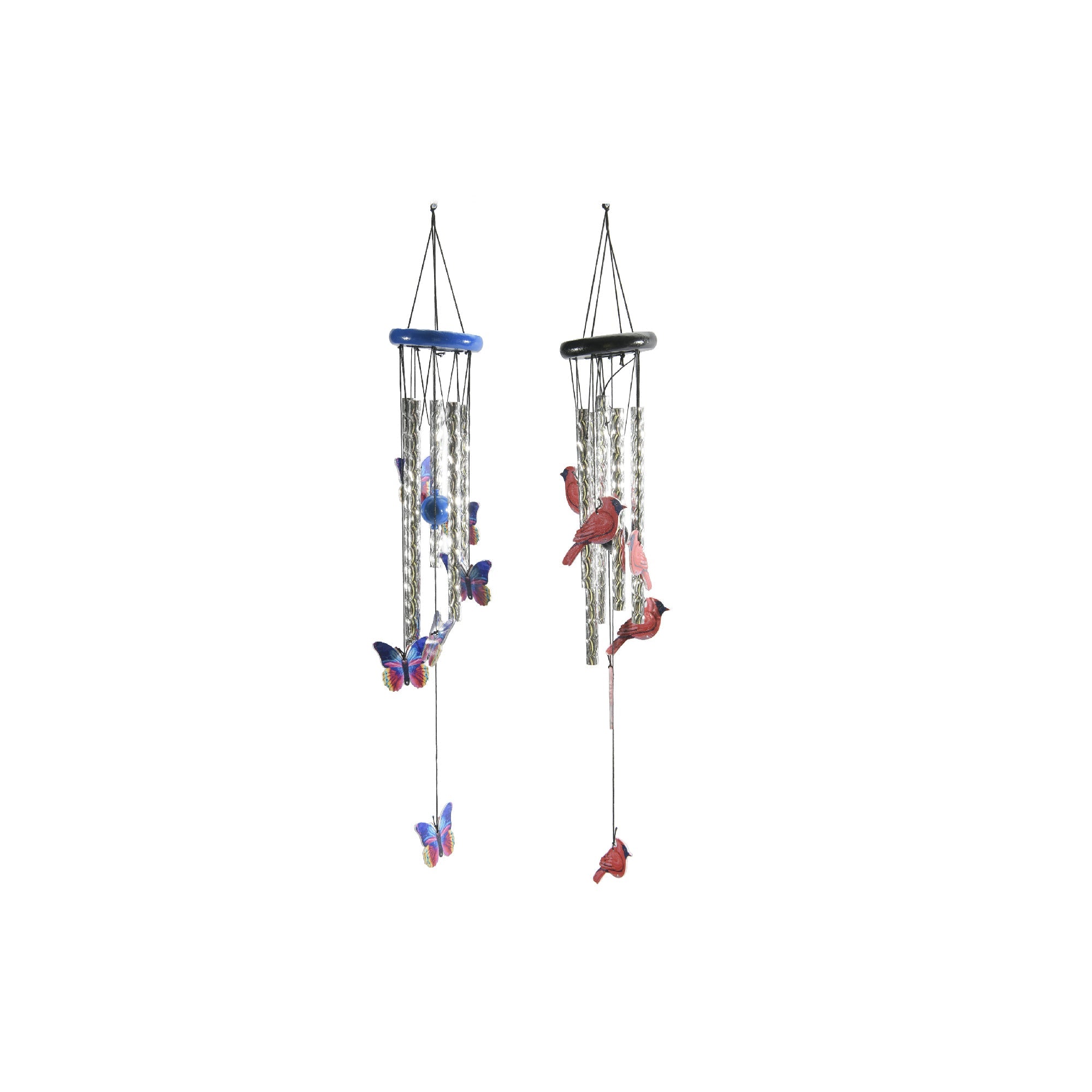 26" Windchime with Waterfall Metal Ornaments - Set of 2