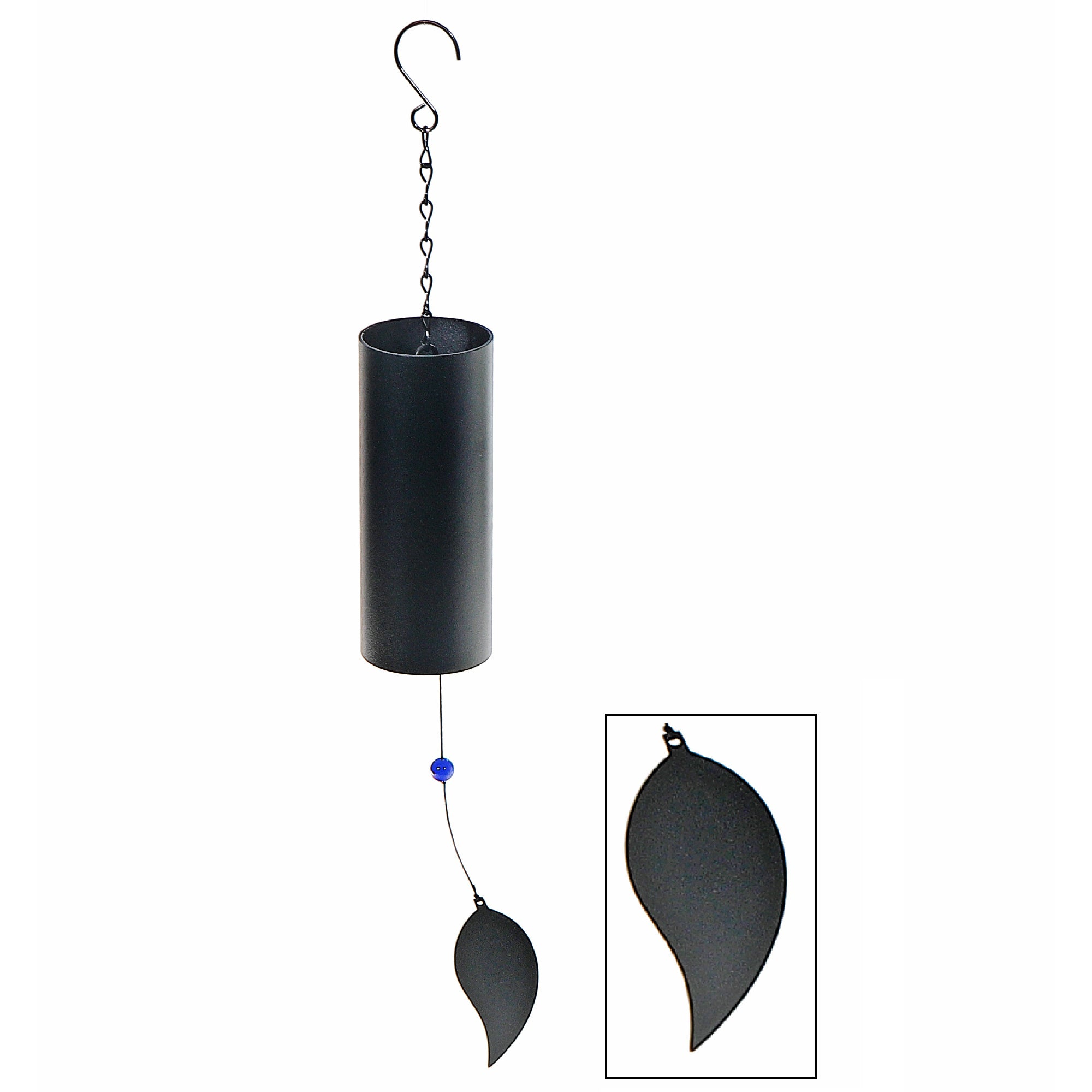 20 Inch Wind Bell with Leaf Design, Outdoor Garden Hanging Decor, Relaxing Patio Chime