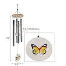 30" Round Natural Wind Chime Butterfly
