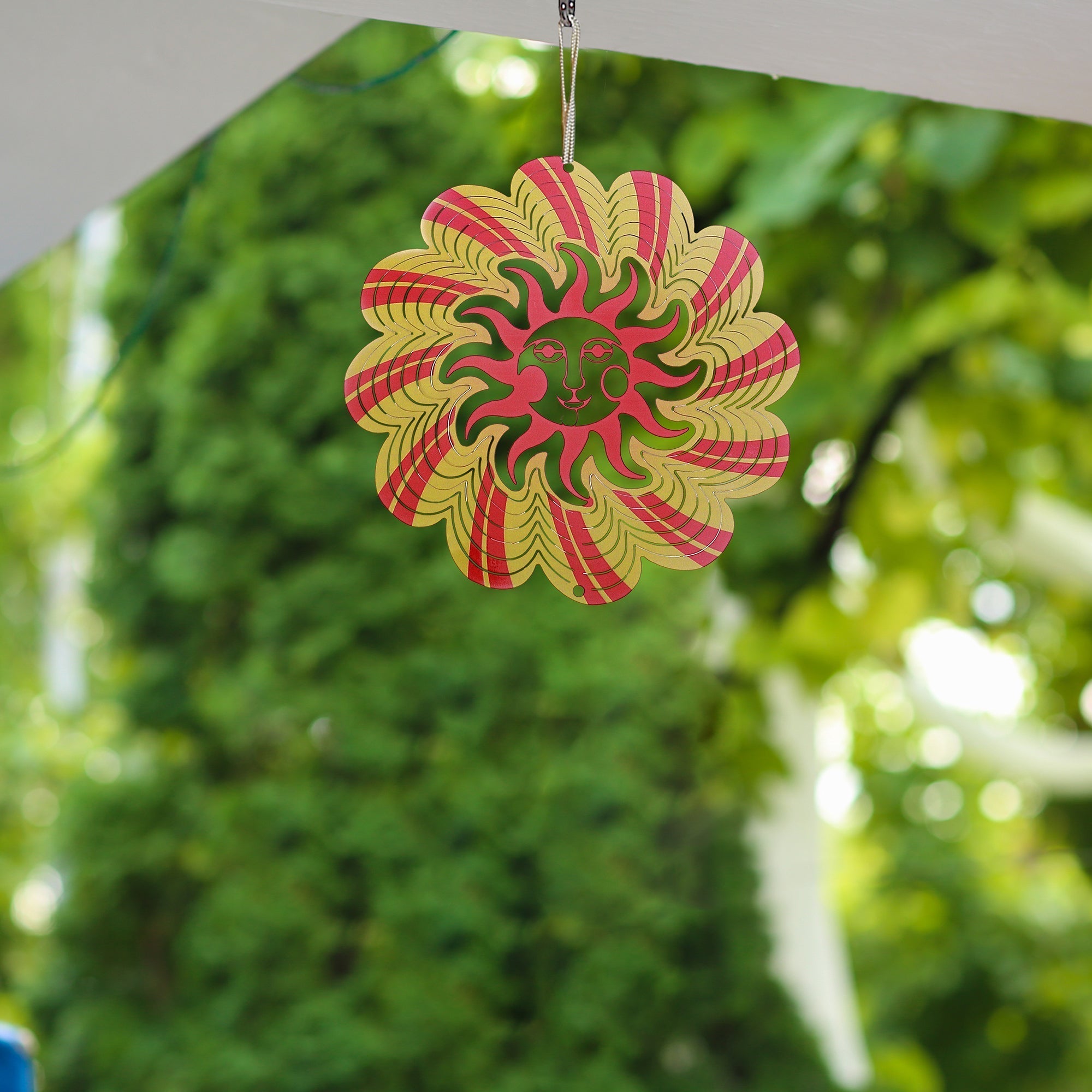 Wind Spinner Sun Design, Outdoor Garden Decor, Metal Yard Art Ornament