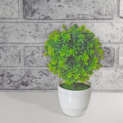 Artificial Green Topiary Ball Plant In White Pot Decorative Indoor Home Plant