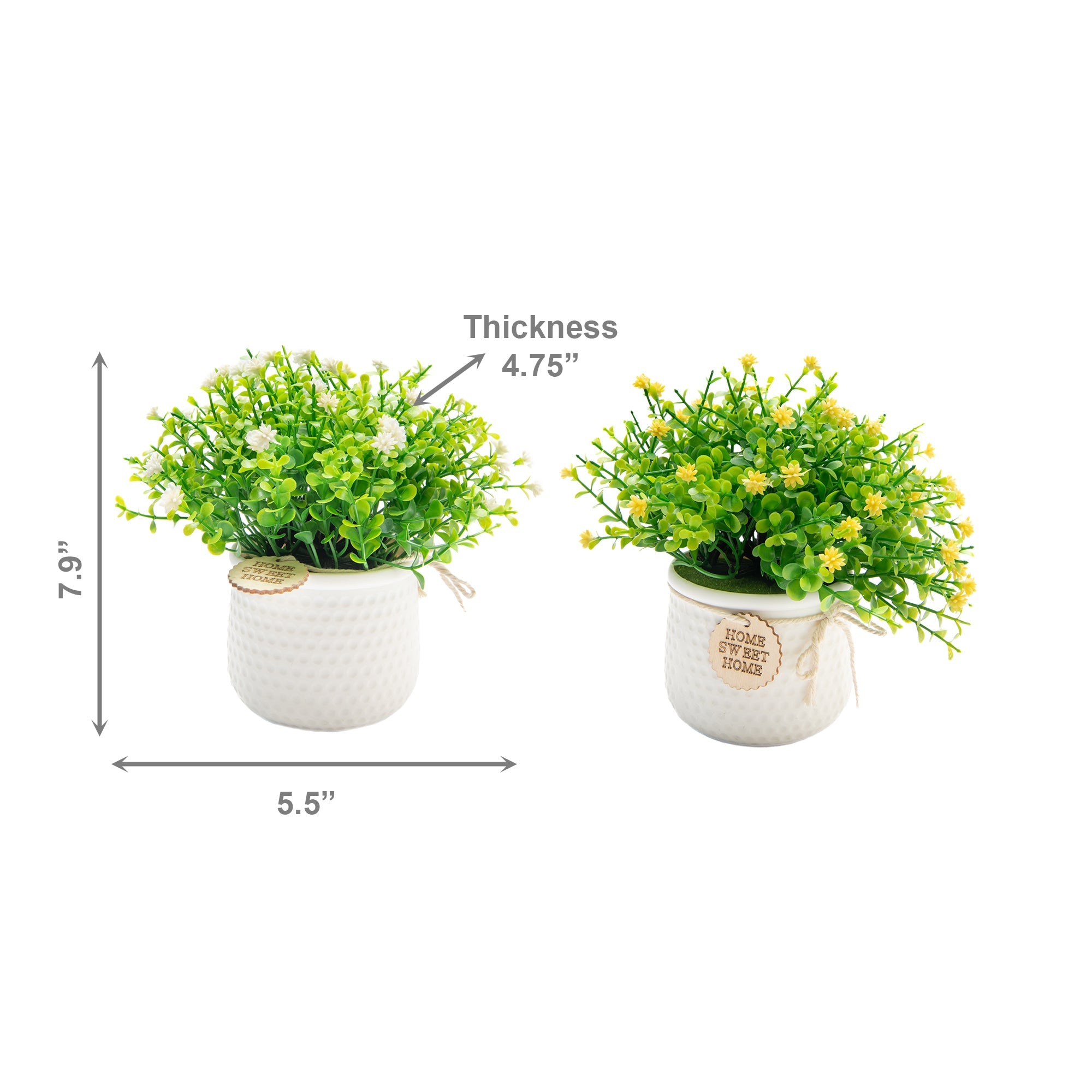 Artificial Baby’s Breath Arrangement in Plastic Pot - Set of 2