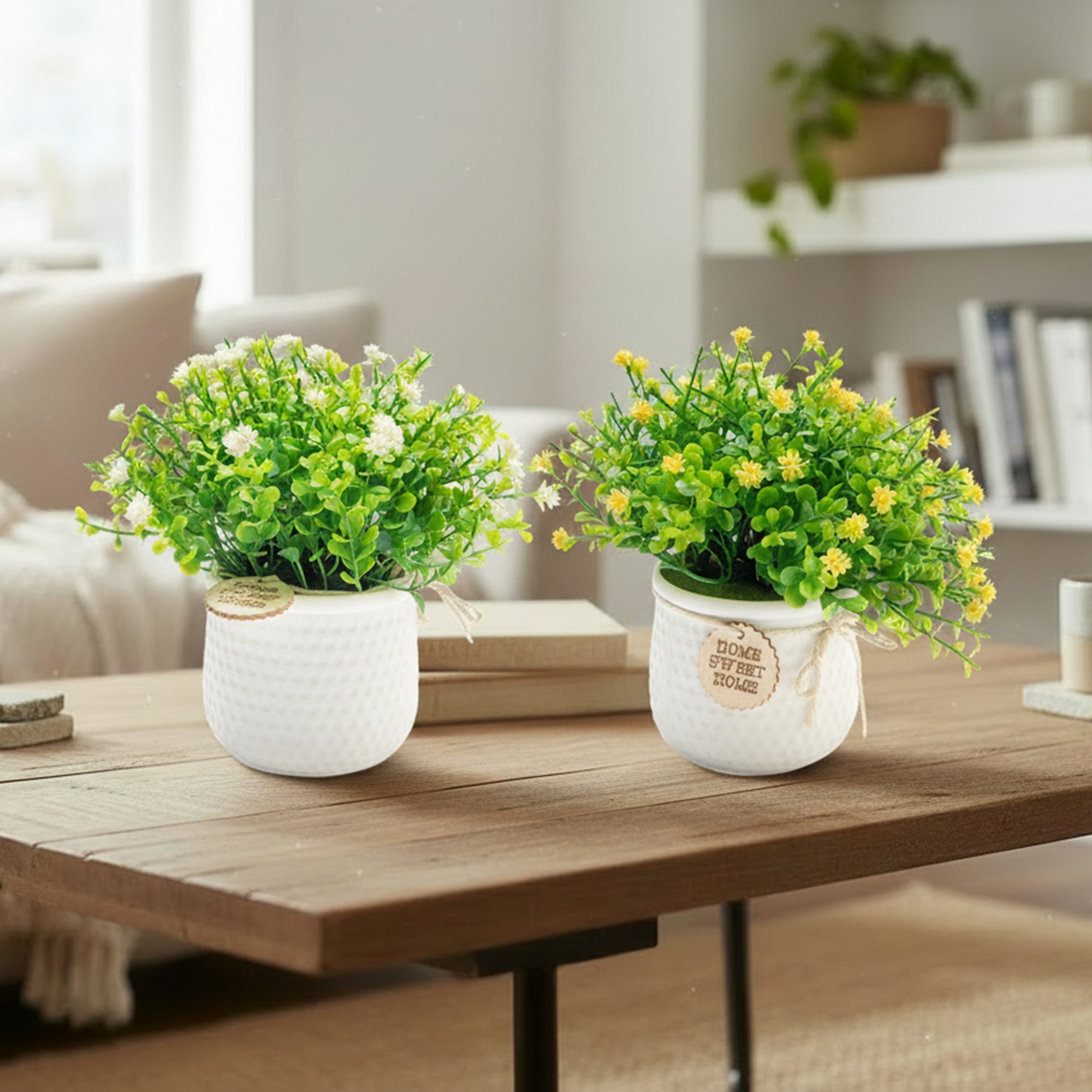 Artificial Baby’s Breath Arrangement in Plastic Pot - Set of 2