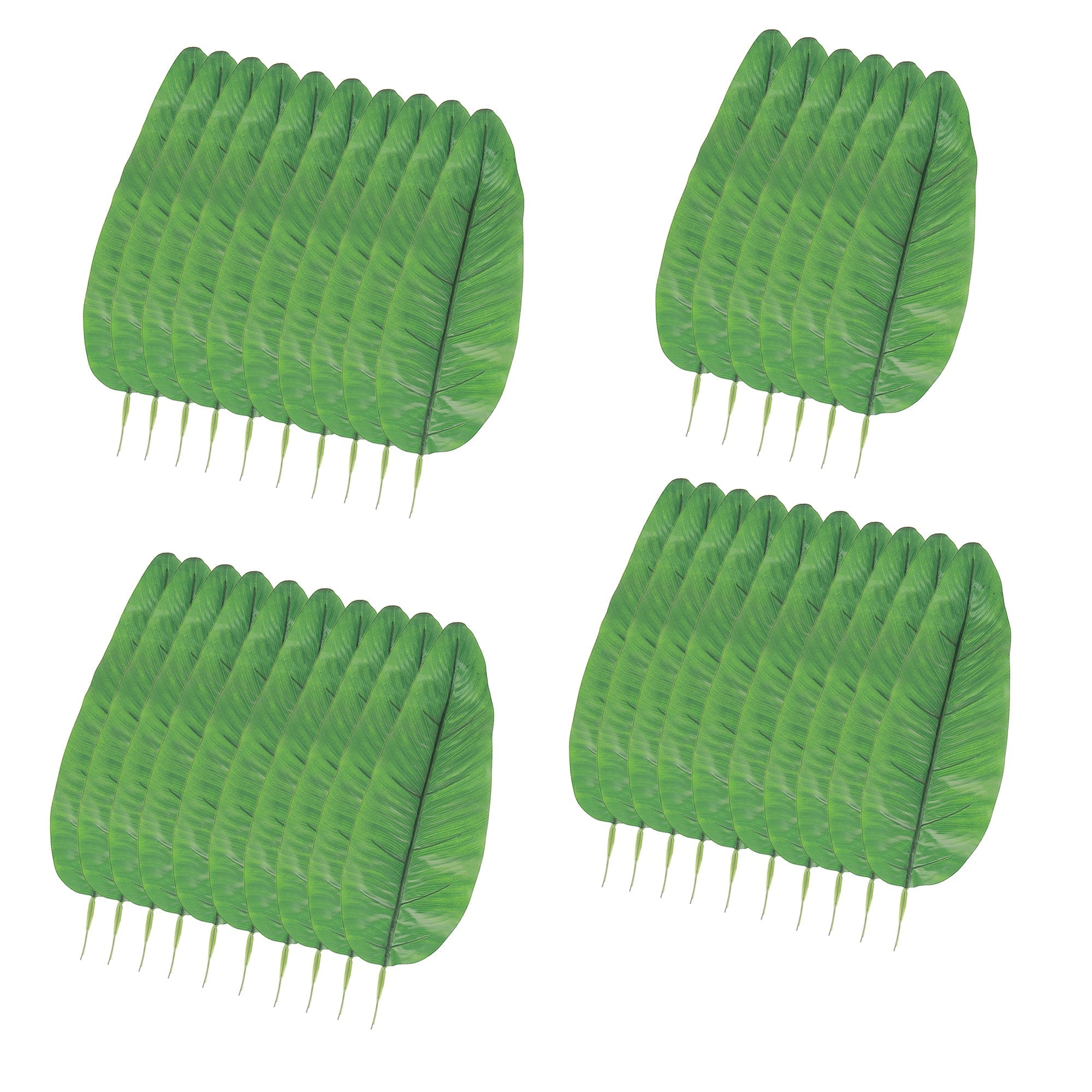 Artificial Banana Leaf Set Of 36, Artificial Banana Leaves Set Of 36, Tropical Craft Foliage