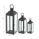 Metal Nested Lantern Set Of 3 Black