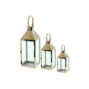 Metal Hammered Top Nested Lantern Set Of 3 Gold
