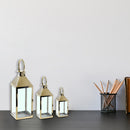 Metal Hammered Top Nested Lantern Set Of 3 Gold