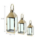 Metal Hammered Top Nested Lantern Set Of 3 Gold
