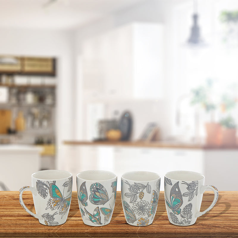 Ceramic Mugs Assorted Butterfly - Set of 4