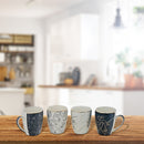 Ceramic Mugs Assorted Art Decorative Face - Set of 4
