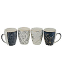 Ceramic Mugs Assorted Art Decorative Face - Set of 4